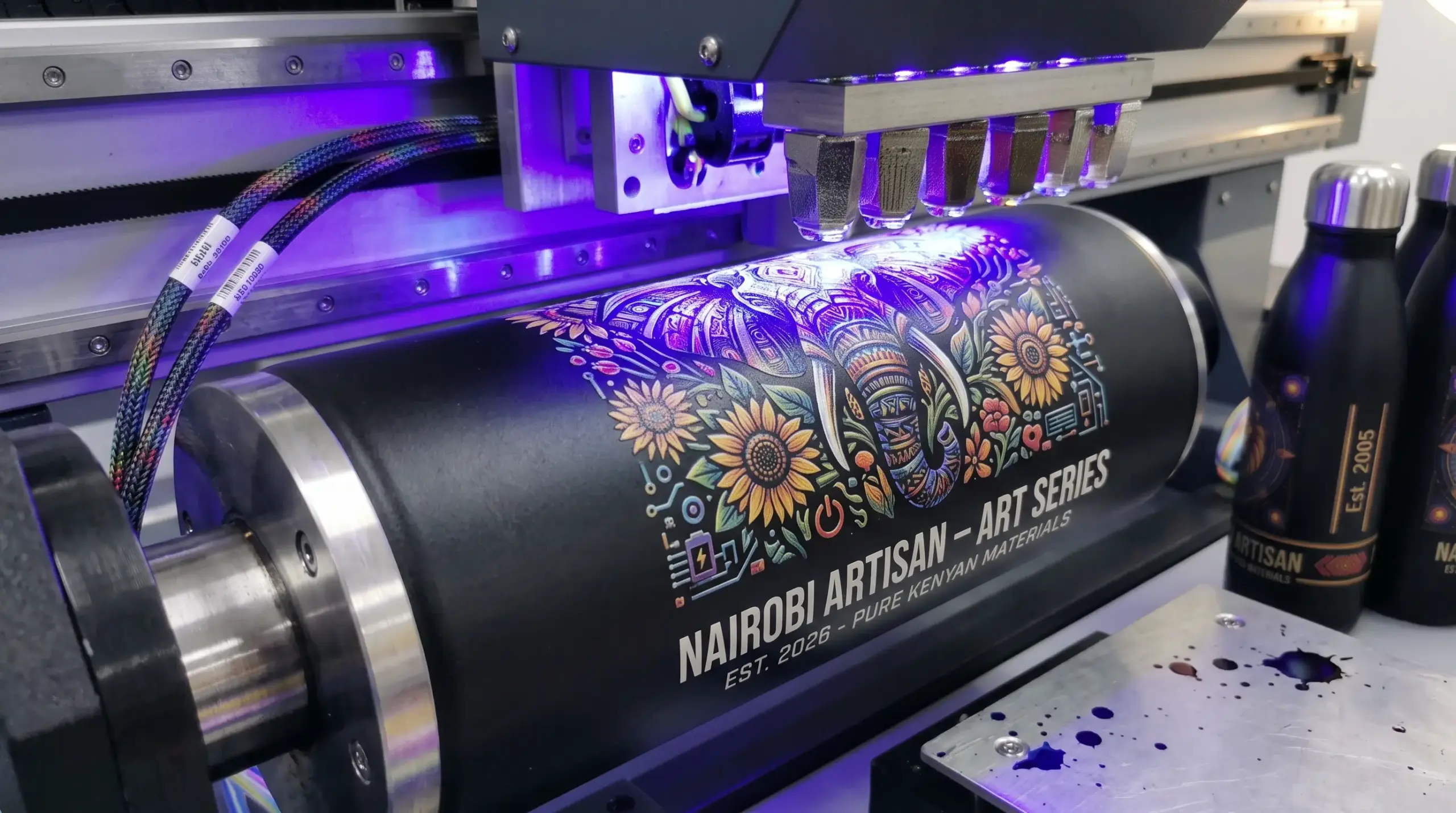 360 UV Rotary Printer in Nairobi, Kenya Seamless Cylindrical Printing Krayon +254 722 376 151